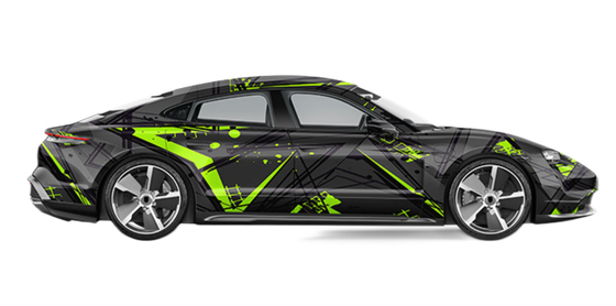 50 Micron Custom Car Wrap Film Green Lightning Matte Vinyl Digital