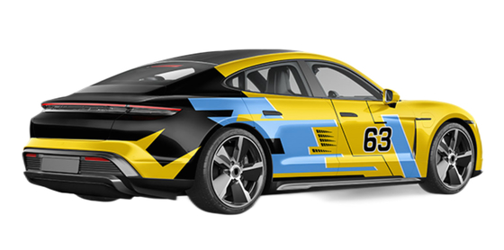 Three Color Mixture Racer Double PE Coated Car Wrap Vinyl Customized Printable