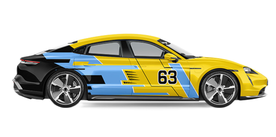 Three Color Mixture Racer Double PE Coated Car Wrap Vinyl Customized Printable