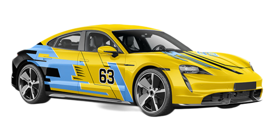 Three Color Mixture Racer Double PE Coated Car Wrap Vinyl Customized Printable