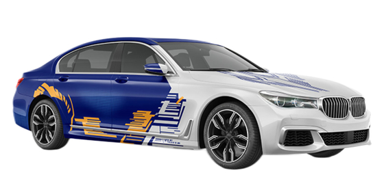 200 Micron Custom Car Wrap Vinyl Roll Three Color Mecha PVC Substitute To MPI 1105 Digitally