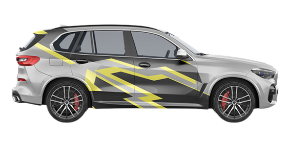 Polymeric Custom Car Wrap Vinyl Block In Yellow And Grey