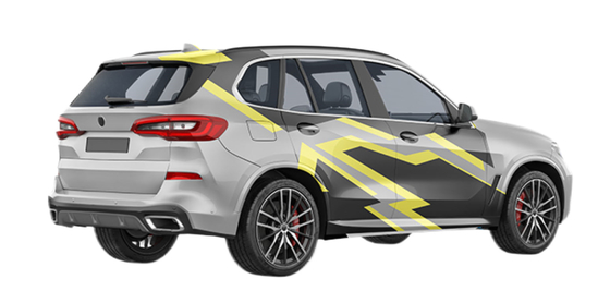 Polymeric Custom Car Wrap Vinyl Block In Yellow And Grey