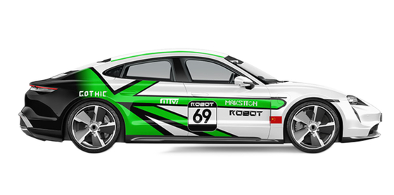 Double PE Coated PVC Digital Printed Car Wrap Vinyl Film N010 Expanded Racer Customized Style