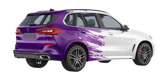 Purple And White Watercolour Car Wrap Vinyl Roll 160g Double PE Coated Vinyl UV Resistent