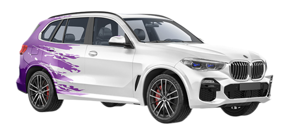Purple And White Watercolour Car Wrap Vinyl Roll 160g Double PE Coated Vinyl UV Resistent