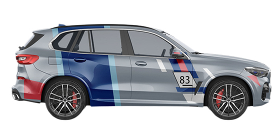 Racer 83 Custom Car Wrap Vinyl 160g Double PE Coated Vehicle Wrap Bubble Free