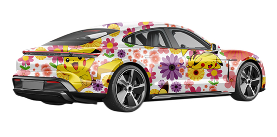 Monomeric Customized Digital Print Car Wrap MPI 1105 Sunflowers Patterns