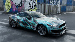 Lagoon Crack Printed Car Vinyl Wrap Matt Glossy PVC Car Film 160g