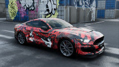 Red Anarchy PVC Digital Printed Car Vinyl Wrap Film Double PE Liner