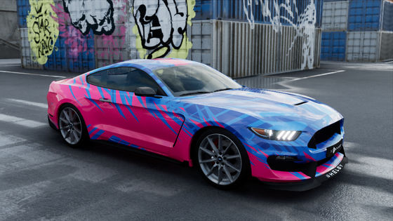 Pink Blue Splashing 160g Polymeric Color Changing Car Wrap Film Custom Print