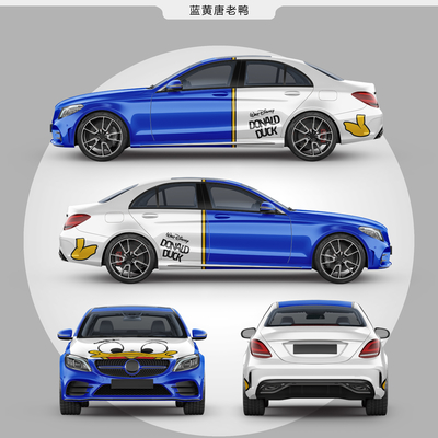 Donald Duck Custom Color Vinyl Wrap , Polymeric Car Wrapping Film Roll