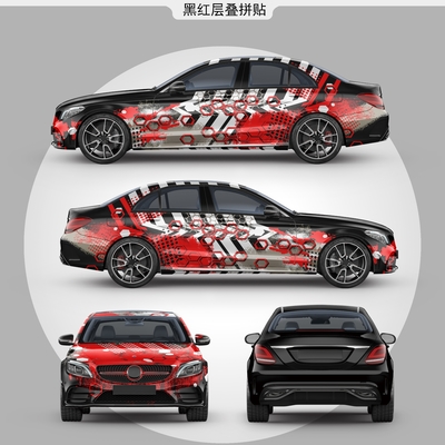 Lamination in red and black Car Wrap Vinyl Film Polymeric 1.52m 60'' 160g Free Design