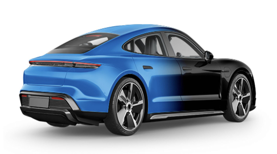 GMT Printable Vinyl Gredient in Cambridge blue and black Digital Print Car Wrap Vinyl Black Red Car Film 60'' MPI 1105