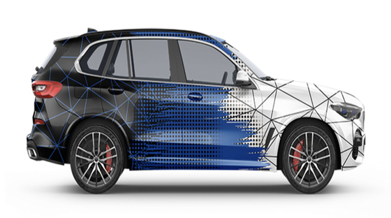 Three-color Quadrangle Matte Car Vinyl Wrap PVC Polymeric Film Eco Solvent Print