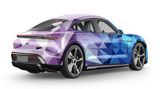 Block in Gredient Waterproof Vinyl Wrap , 160g Bubble Free Vinyl Sticker Film