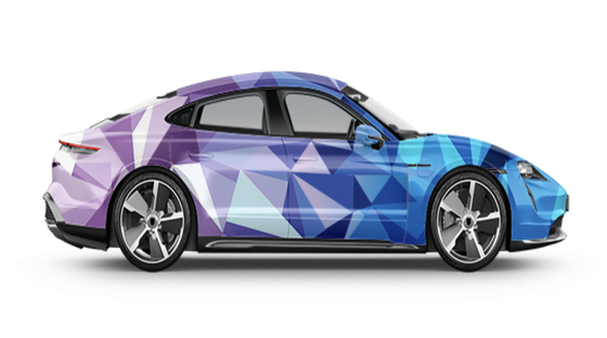 Block in Gredient Waterproof Vinyl Wrap , 160g Bubble Free Vinyl Sticker Film