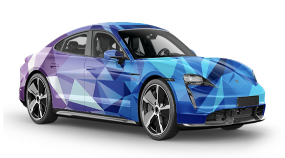 Block in Gredient Waterproof Vinyl Wrap , 160g Bubble Free Vinyl Sticker Film