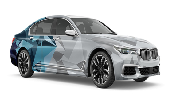 Blue and grey Geometry Gloss Vinyl Car Wrap Film Texture DIY Design