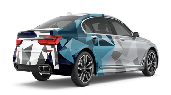 Blue and grey Geometry Gloss Vinyl Car Wrap Film Texture DIY Design