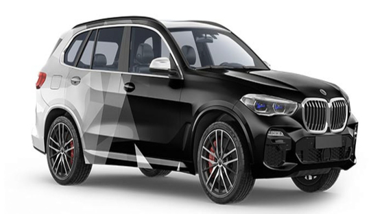 Grey Geometry Gloss Vinyl Car Wrap For BMW M3 M5 ISO SGS Approval