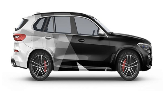 Grey Geometry Gloss Vinyl Car Wrap For BMW M3 M5 ISO SGS Approval