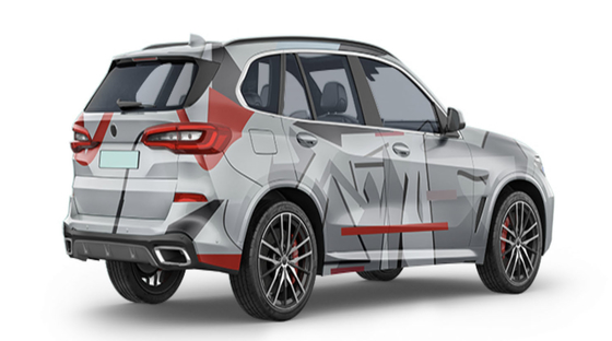 Grey Irregularity Gloss Vinyl Car Wrap M Series 80micron Thickness