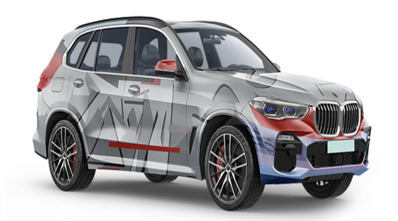 Grey Irregularity Gloss Vinyl Car Wrap M Series 80micron Thickness