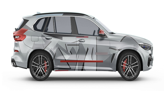 Grey Irregularity Gloss Vinyl Car Wrap M Series 80micron Thickness