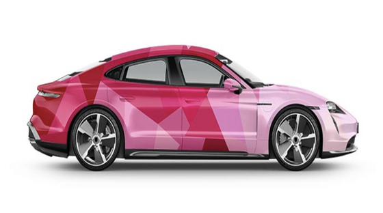 Red Block in Gredient Of Pain Gloss Vinyl Car Wrap Film Removable Bubble Free
