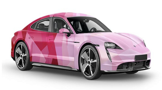 Red Block in Gredient Of Pain Gloss Vinyl Car Wrap Film Removable Bubble Free