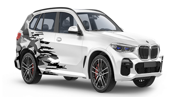 Quadrangle in black and white Polymeric PVC Cast Vinyl Car Wrap 90micron 110micron Thickness