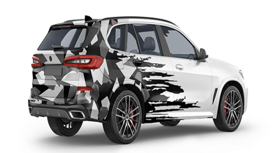 Quadrangle in black and white Polymeric PVC Cast Vinyl Car Wrap 90micron 110micron Thickness