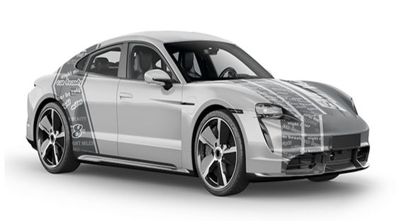 Grey Words Car Wrapping Film Roll , SGS Polymeric Matte Automotive Plastic Wrap