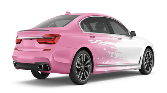 GMT Printable Vinyl 85micron Polymeric Plastic Wrap Lines and dots in white and pink Pattern Substitute to MPI 1105
