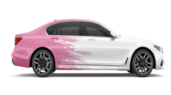 GMT Printable Vinyl 85micron Polymeric Plastic Wrap Lines and dots in white and pink Pattern Substitute to MPI 1105