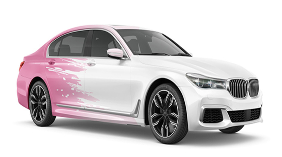 GMT Printable Vinyl 85micron Polymeric Plastic Wrap Lines and dots in white and pink Pattern Substitute to MPI 1105