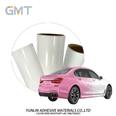GMT Printable Vinyl 85micron Polymeric Plastic Wrap Lines and dots in white and pink Pattern Substitute to MPI 1105