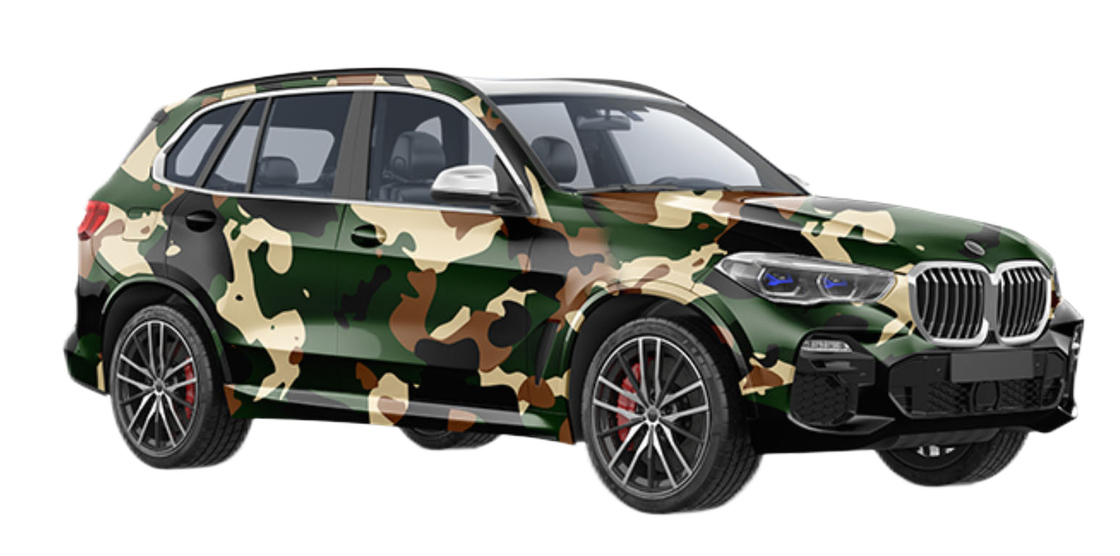 Hunting Wear 1.52*18m Double PE Coated Car Wrap Vinyl Film Customized Printable