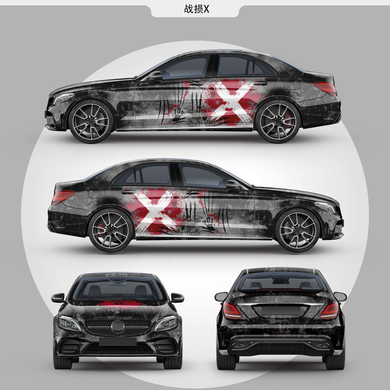 Battle Damage X Glossy Car Wrap , Removable Polymeric Pvc Vinyl Roll