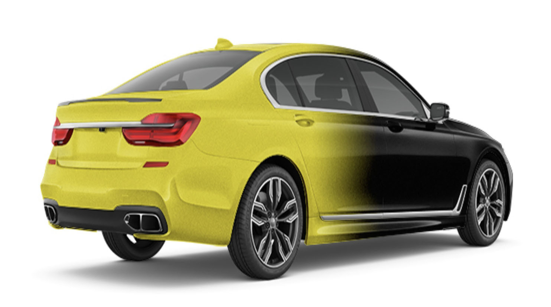 Gredient in black and yellow Digital Print Car Wrap Vinyl Mechanical Style 160g