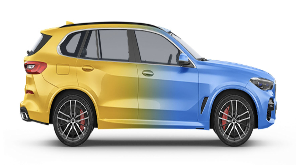 GMT Printable Vinyl Gredient in blue and yellow Digital Print Car Wrap 85-105mircon Polymeric Substitute to MPI 1105