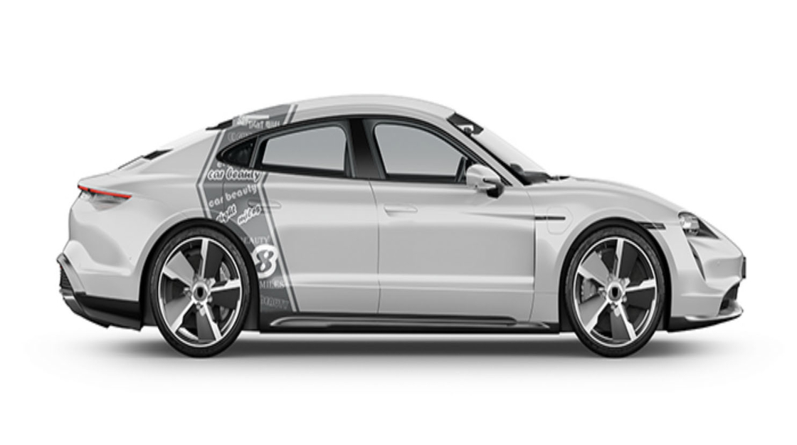Grey Words Car Wrapping Film Roll , SGS Polymeric Matte Automotive Plastic Wrap