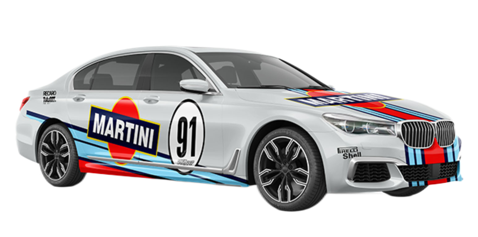 Water Resistant Car Wrap Film Roll Martini 91 Racer 160g Double PE Coated Vinyl Digital