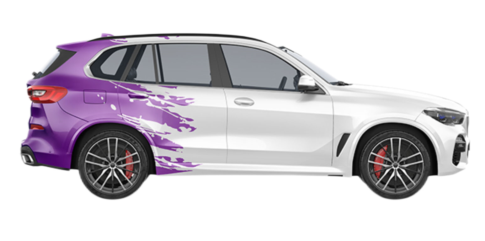 Purple And White Watercolour Car Wrap Vinyl Roll 160g Double PE Coated Vinyl UV Resistent