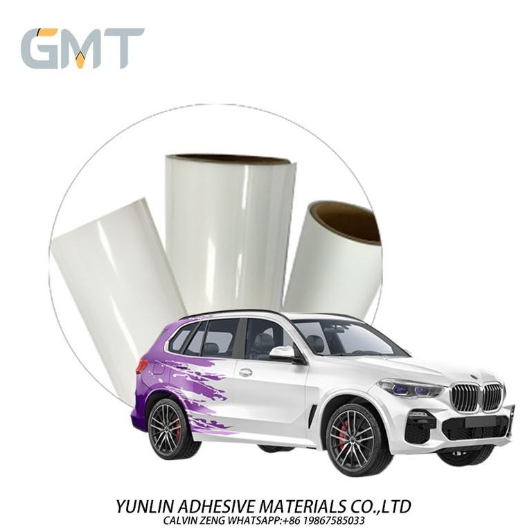 Purple And White Watercolour Car Wrap Vinyl Roll 160g Double PE Coated Vinyl UV Resistent