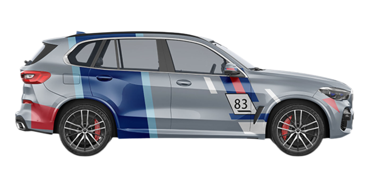 Racer 83 Custom Car Wrap Vinyl 160g Double PE Coated Vehicle Wrap Bubble Free