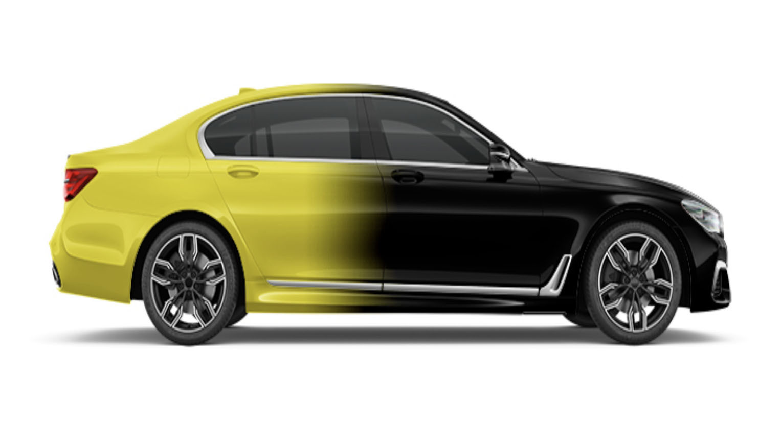 Gredient in black and yellow Digital Print Car Wrap Vinyl Mechanical Style 160g