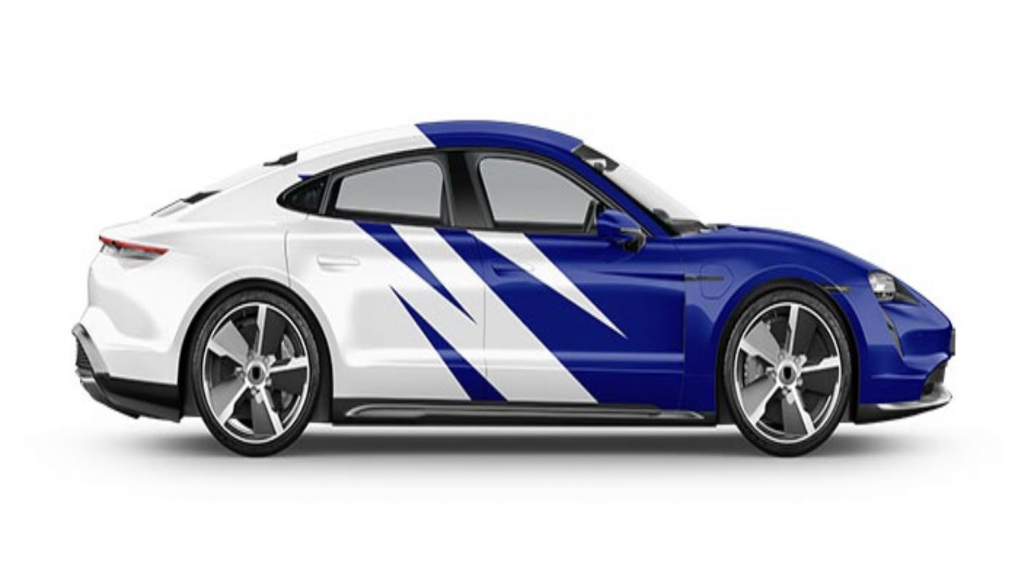 Blue and white Lines Digital Print Car Wrap Vinyl Removable Glue Bubble Free