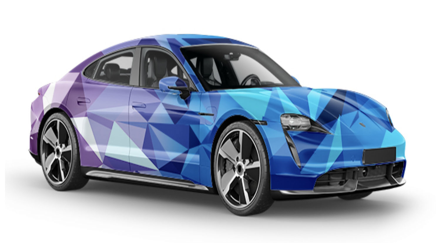 Block in Gredient Waterproof Vinyl Wrap , 160g Bubble Free Vinyl Sticker Film